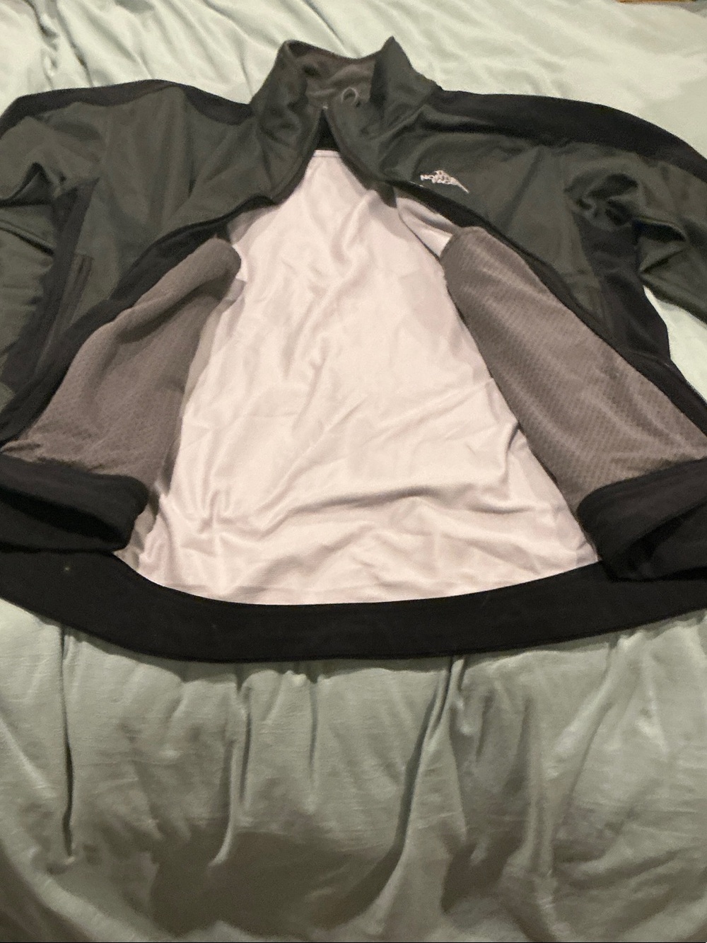The North Face Gray and green Softshell Performance Jacket